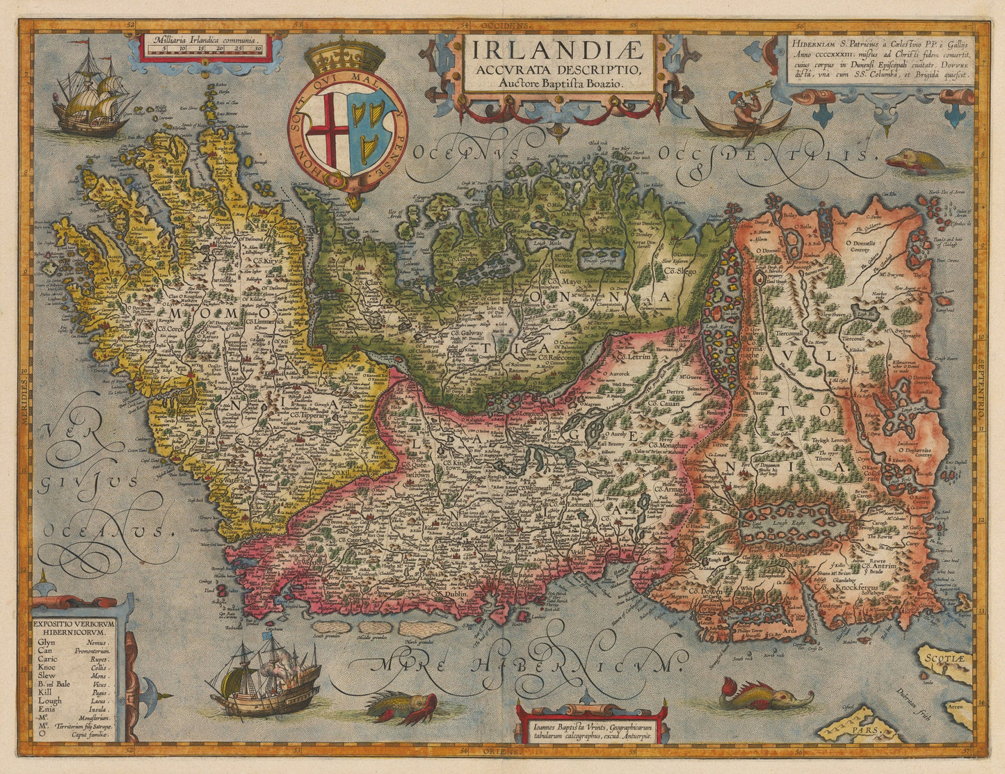 1609 Irlandiae Accurata Descriptio, Auctore Baptist Boazio