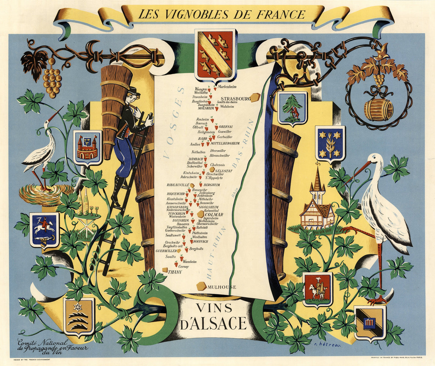 1950 Les Vignobles de France | Vins d'Alsace.