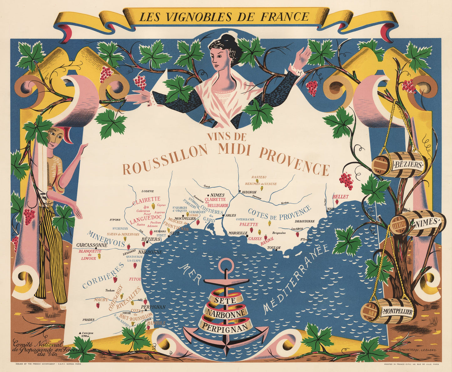 1954 Les Vignobles de France | Vins de Roussillion Midi Provence