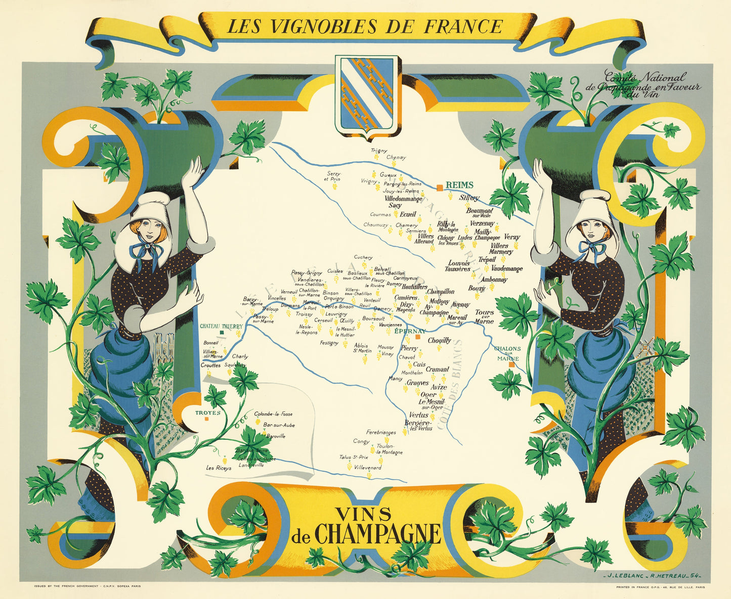 1954 Les Vignobles de France | Vins de Champagne