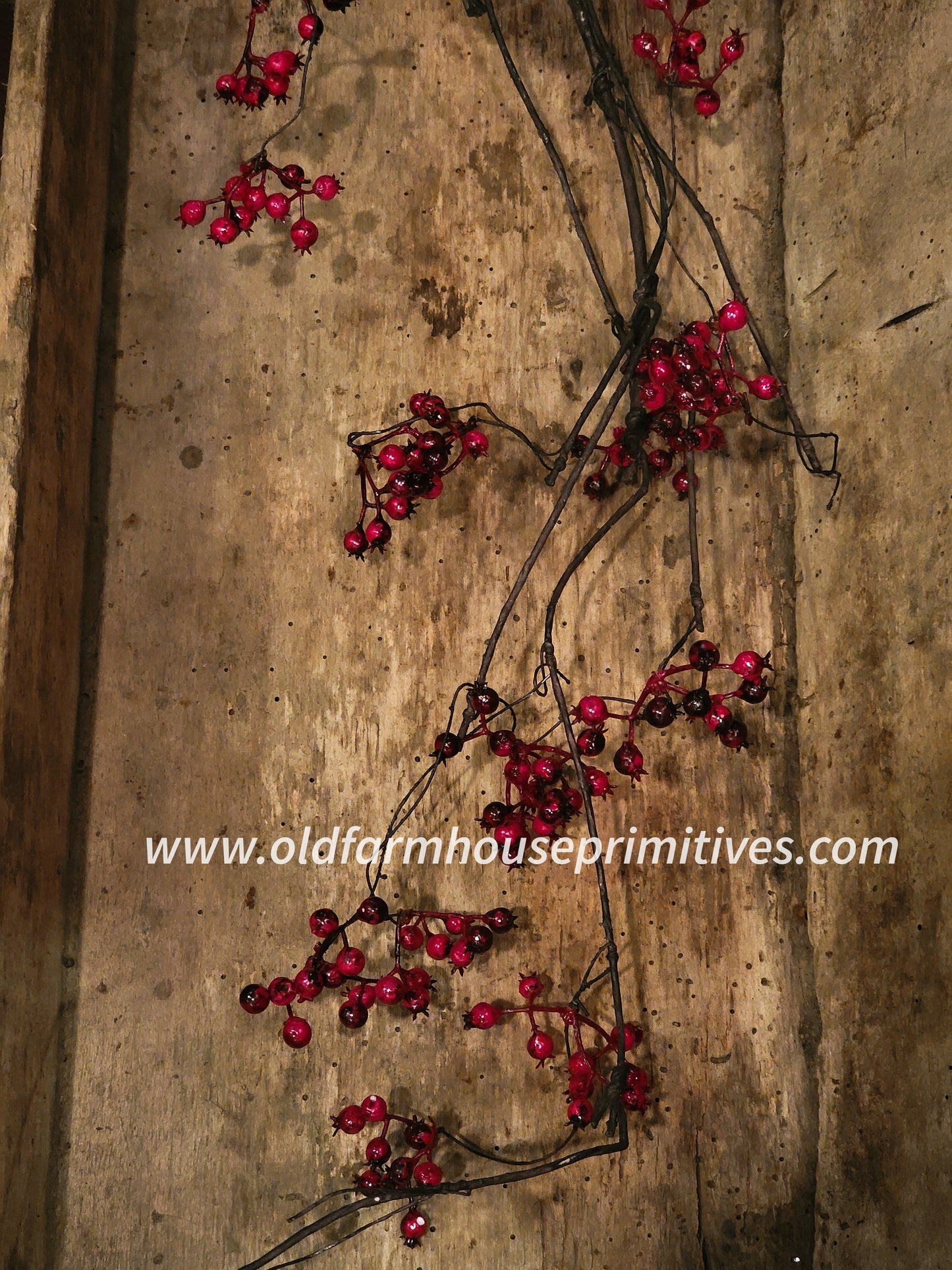 #222-BU Primitive Burgundy Berry Garland a?£¤???