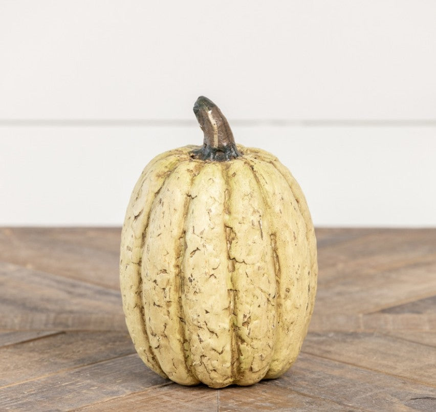 #3292MW  Primitive 7.5 Inch Off White Tall Pumpkin
