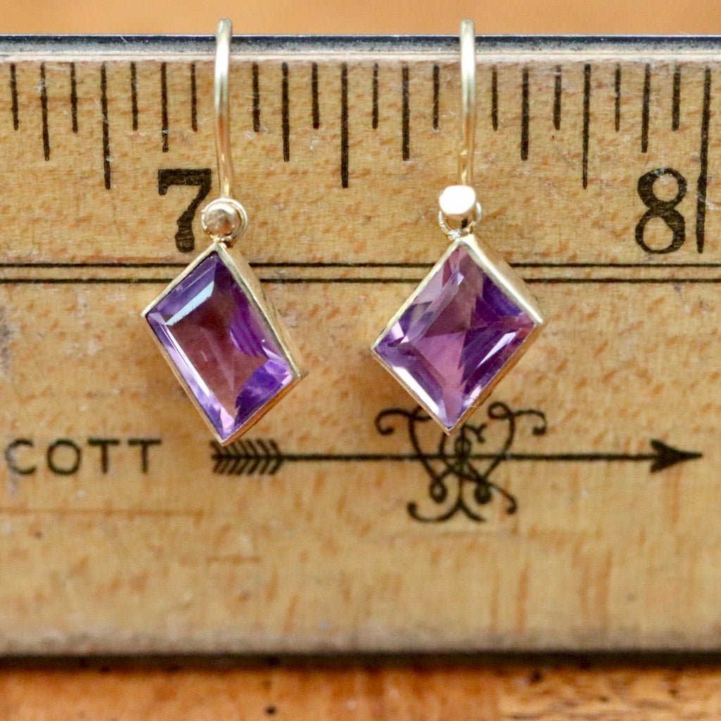 Amethyst Art Deco Dangle Earrings