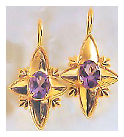 Amethyst Looking Glass Earrings